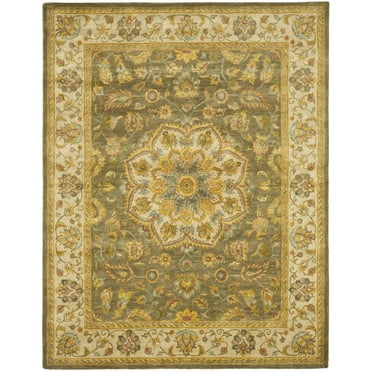 SAFAVIEH Heritage Lennox Traditional Wool Runner Rug, Green/Taupe, 2'3" x 10'