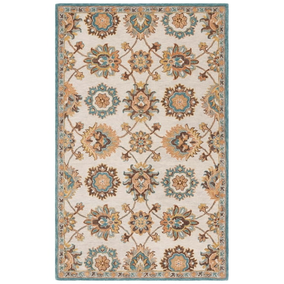 SAFAVIEH Heritage Louise Medallion Area Rug, Beige/Ivory, 5' x 8'