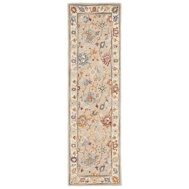 SAFAVIEH Heritage Luvina Floral Wool Runner Rug, Brown/Beige, 2'3" x 8'