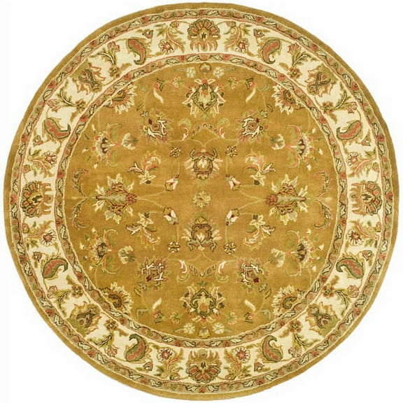 SAFAVIEH Heritage Major Oriental Wool Area Rug, Mocha/Ivory, 6' x 6' Round