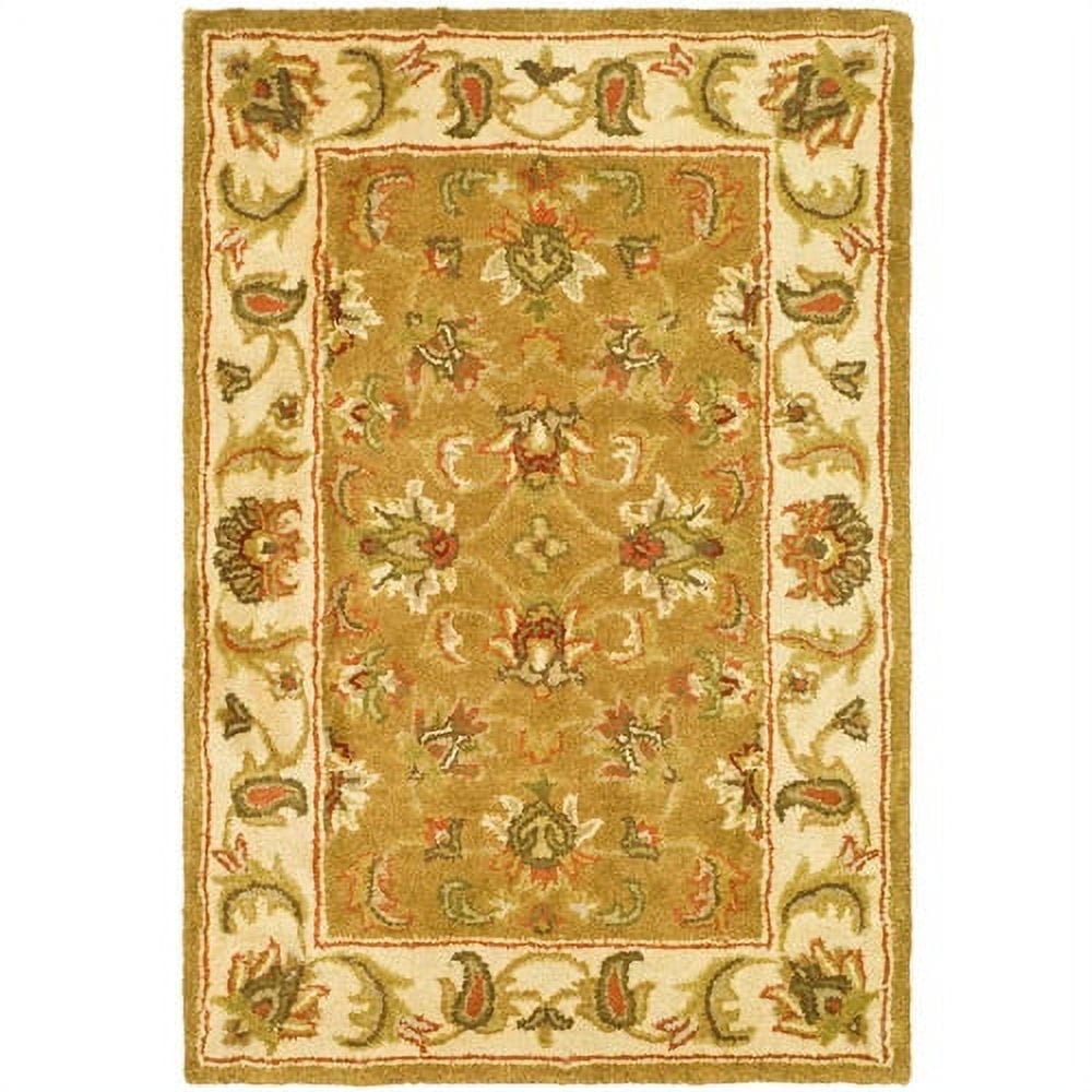 Elegant Ivory Hand-Tufted Wool Rectangular Rug, 2' x 3'