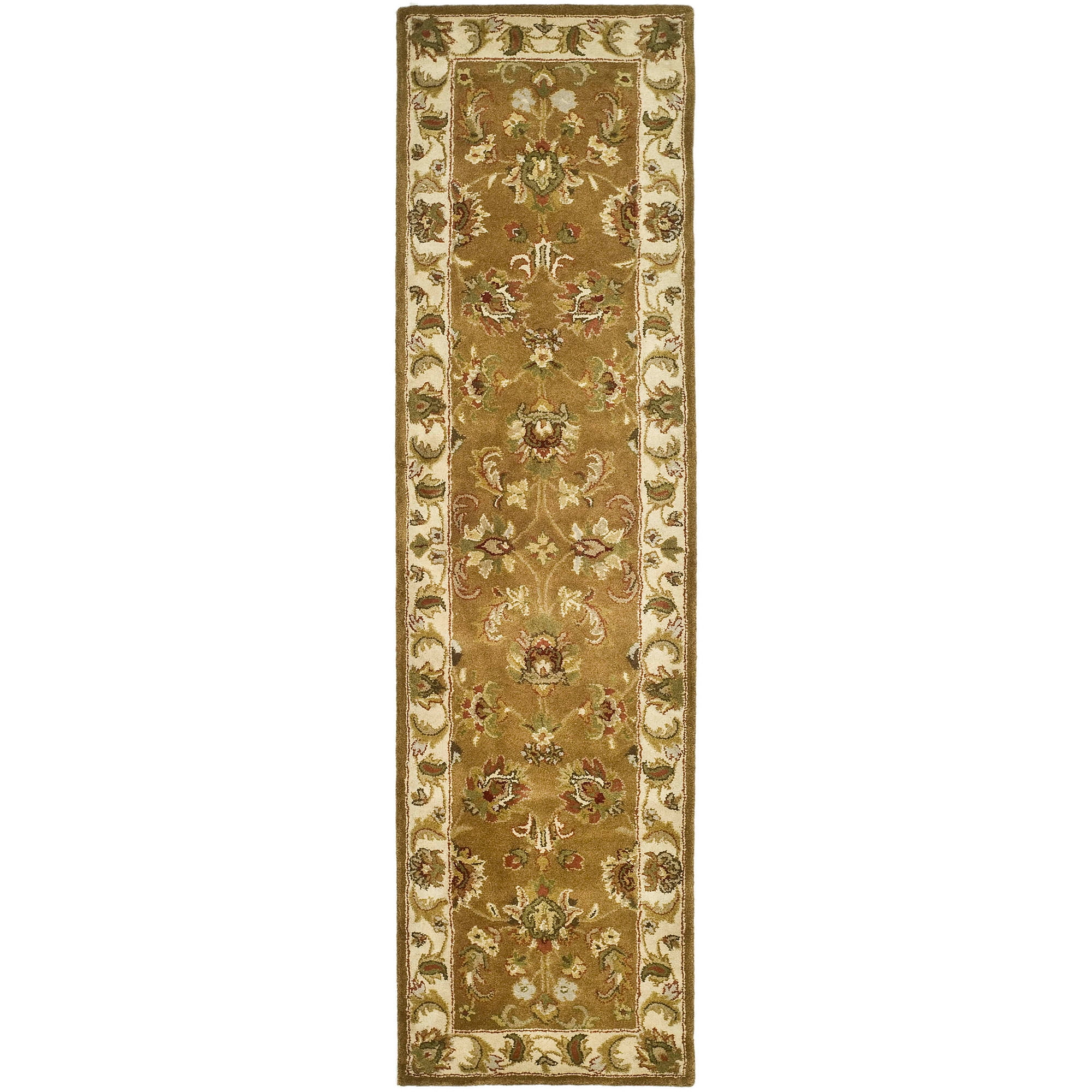 Ivory and Mocha Hand-Tufted Wool Runner Rug