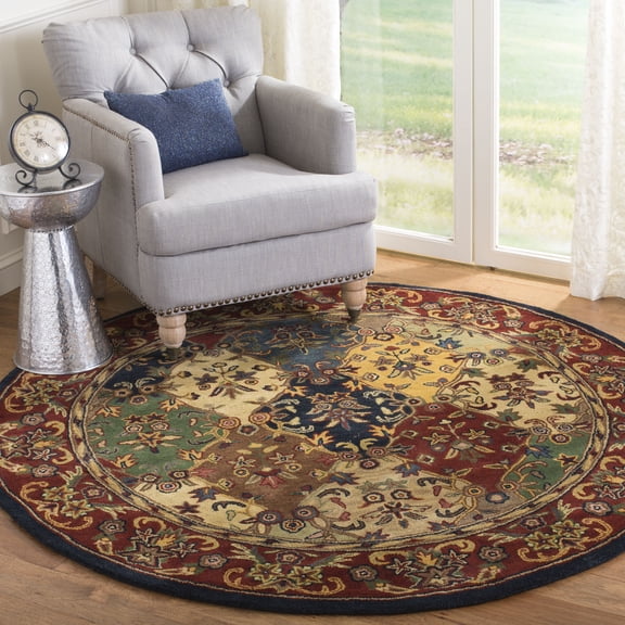 Safavieh Heritage Malcolm Oriental Area Rug, Multi/Burgundy, 3'6" x 3'6" Round