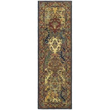 SAFAVIEH Heritage Malcolm Traditional Wool Runner Rug, Multi/Burgundy, 2'3" x 6'