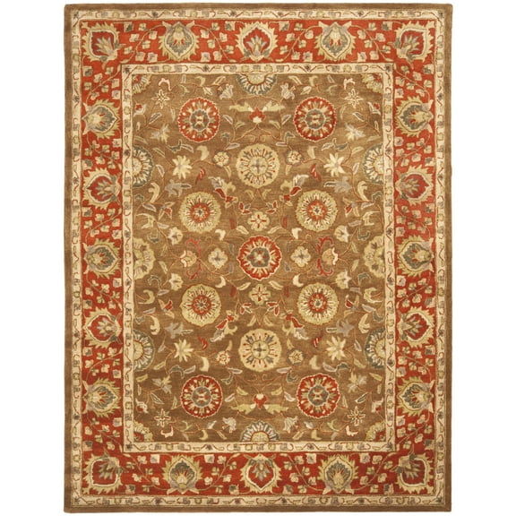 SAFAVIEH Heritage Mercia Oriental Wool Area Rug, Beige/Rust, 8'3" x 11'