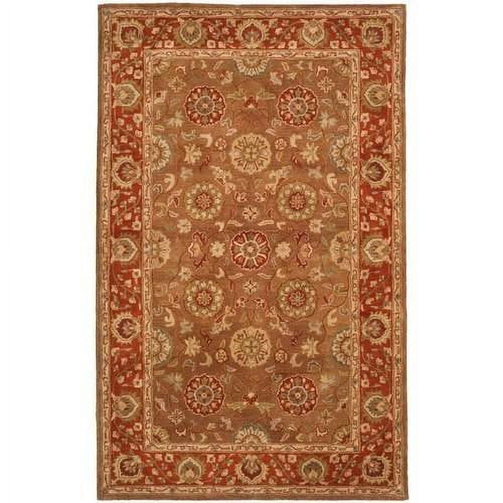 Heritage Beige and Rust Hand-Tufted Wool Area Rug