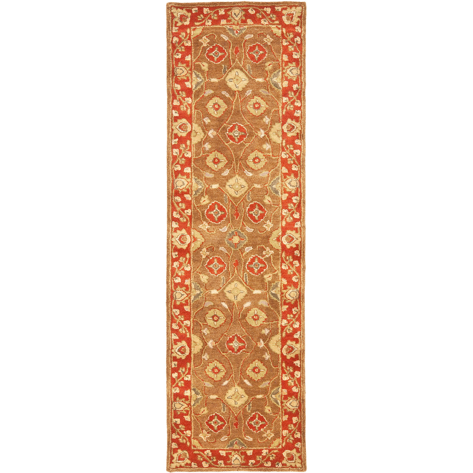 Heritage Beige and Rust Hand-Tufted Wool Runner Rug