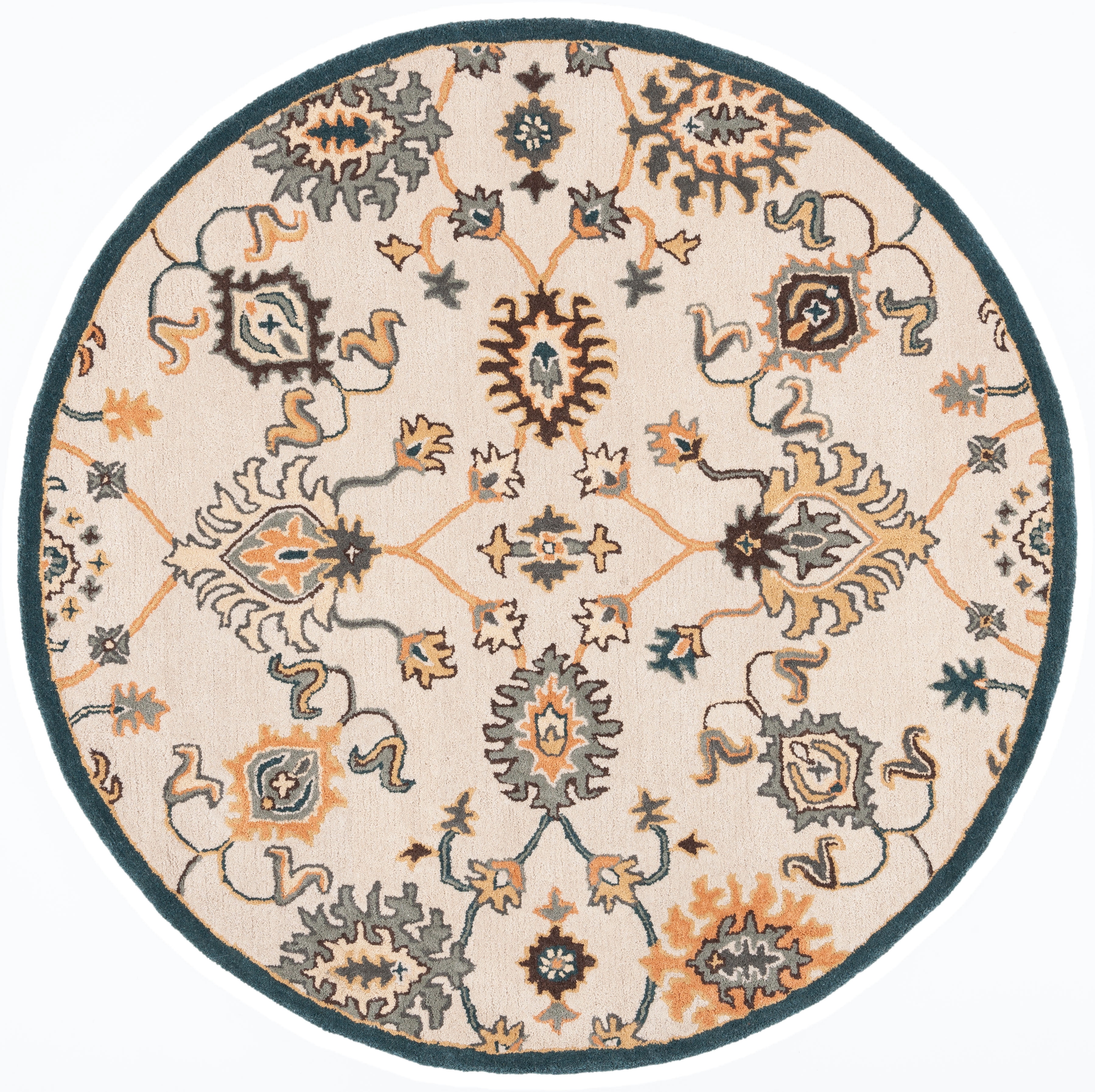 SAFAVIEH Heritage Neofit Floral Area Rug, Beige/Ivory, 6' x 6' Round