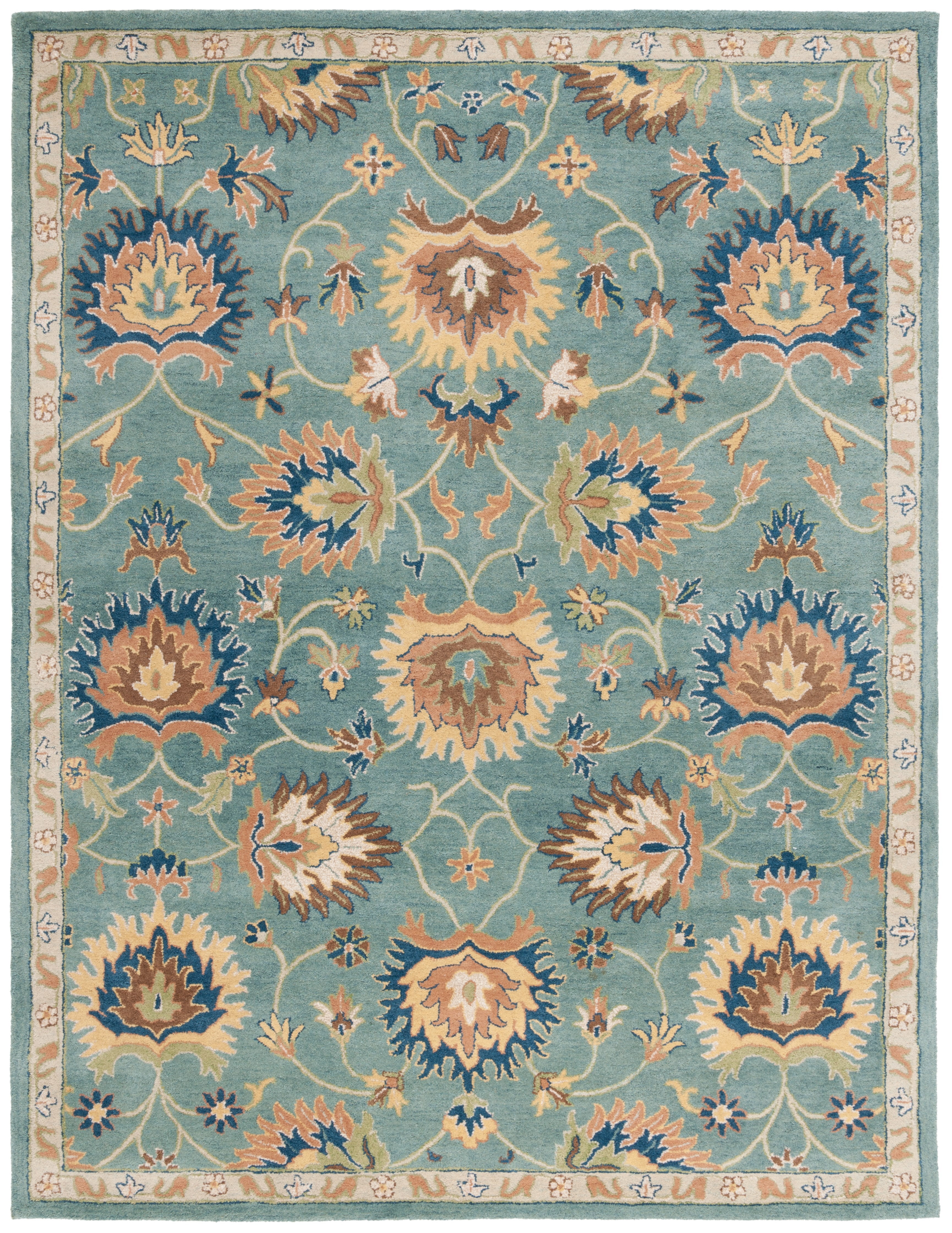 Handmade Light Blue Wool 10' x 14' Tufted Area Rug