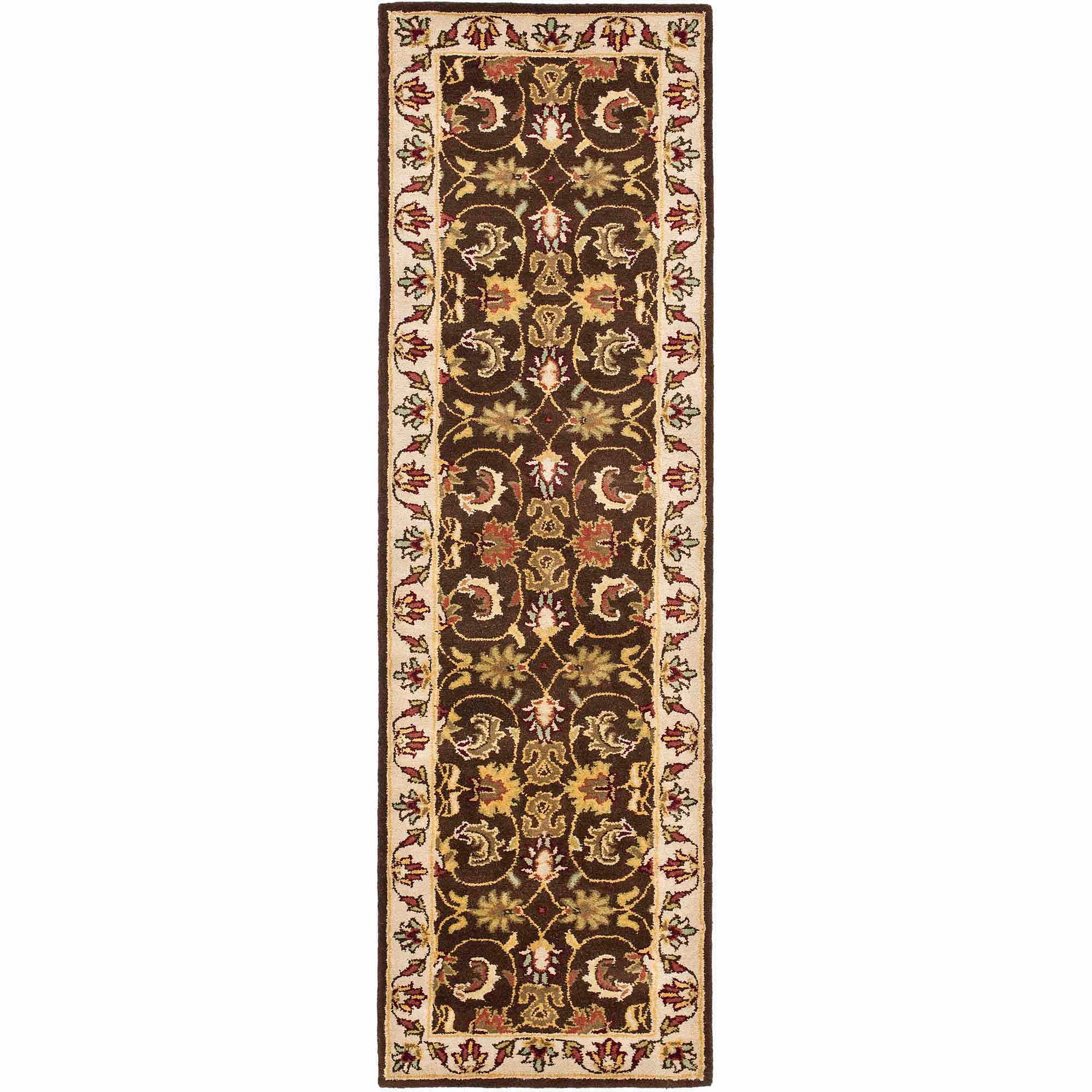 Elegant Heritage Blue Wool 27'' Tufted Runner Rug