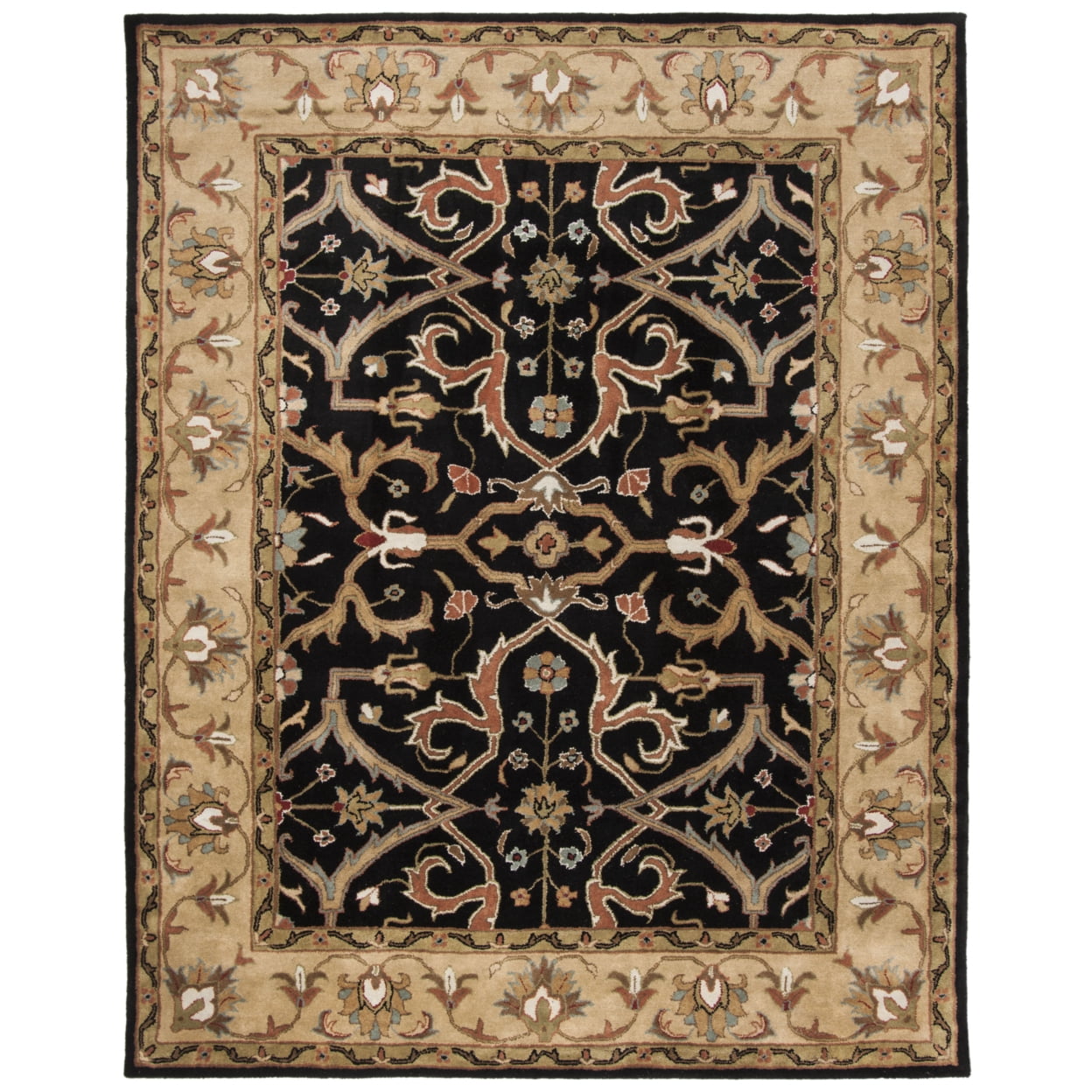 Hand-Tufted Charcoal and Beige Wool Runner Rug, 2'3" x 12'