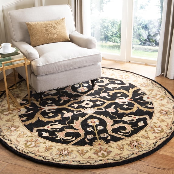 Safavieh Heritage Oslo Oriental Wool Area Rug, Charcoal/Beige, 8' x 8' Round