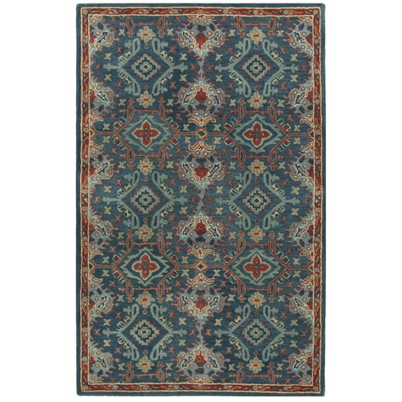 SAFAVIEH Heritage Petrina Floral Wool Area Rug, Blue/Multi, 2' x 3'
