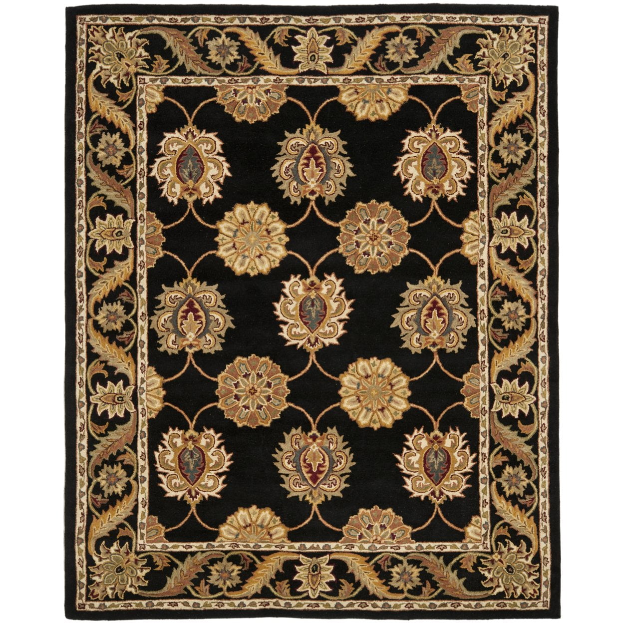 Heritage Black and Gold Hand-Tufted Wool Area Rug 3' x 5'