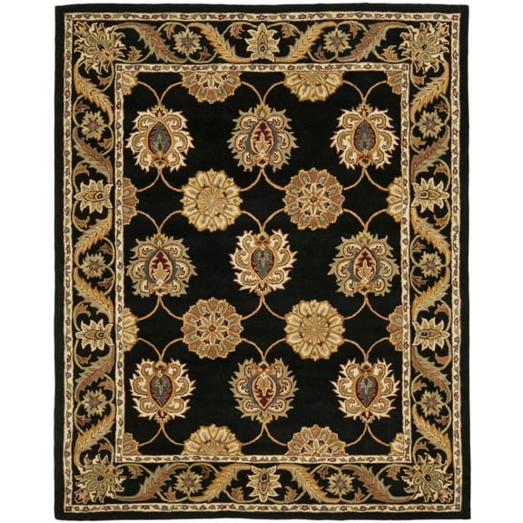 SAFAVIEH Heritage Portmont Oriental Wool Area Rug, Black, 8' x 8' Square