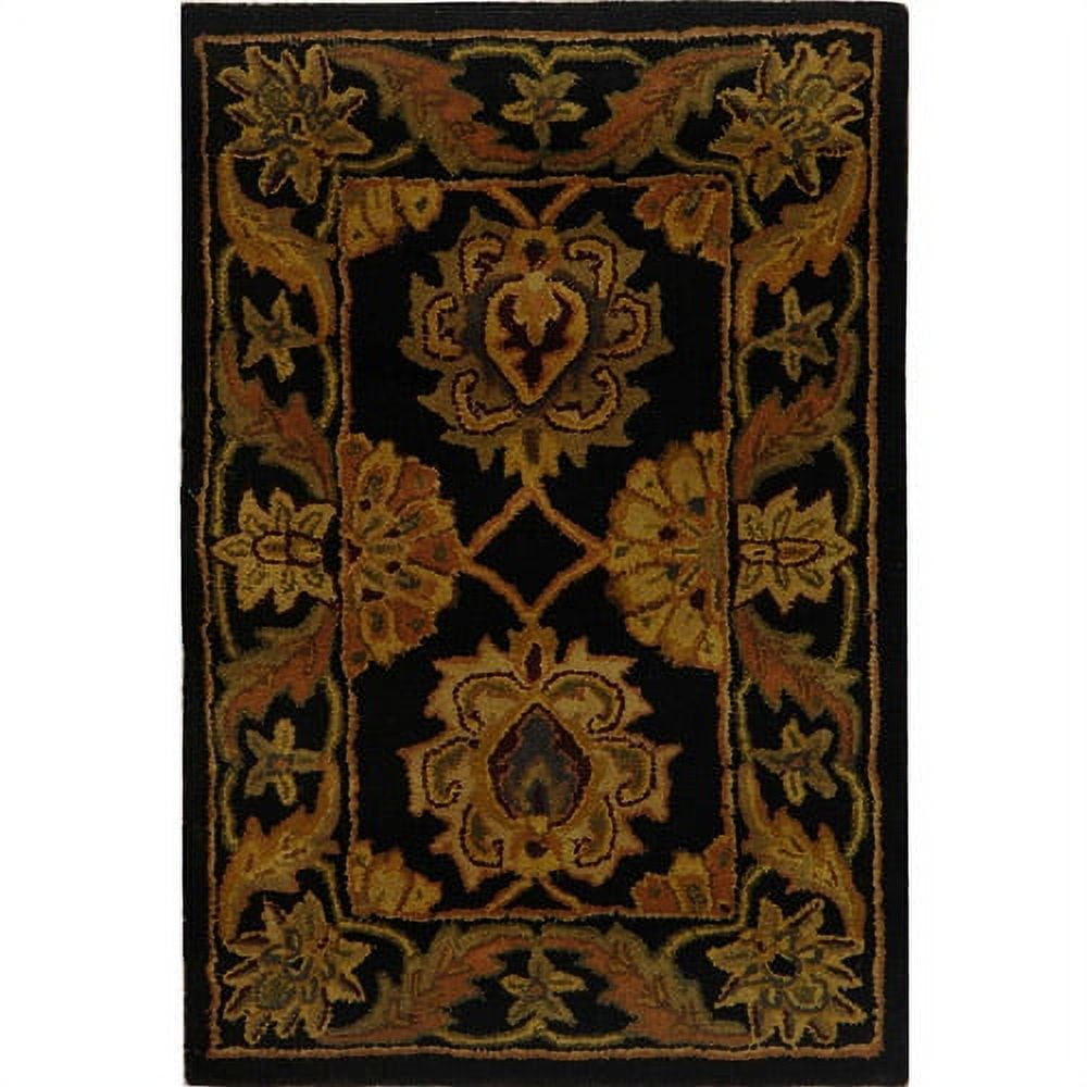 Heritage Black and Gold Hand-Tufted Wool Area Rug 3' x 5'