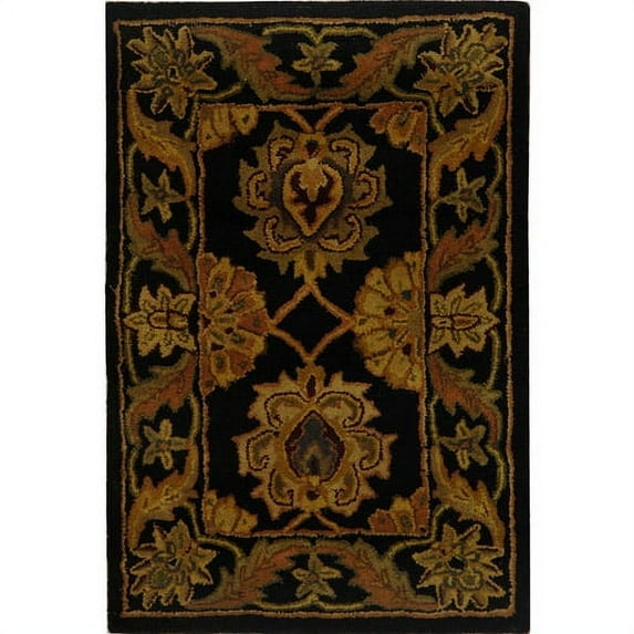 SAFAVIEH Heritage Portmont Traditional Wool Area Rug, Black, 7'6" x 9'6"