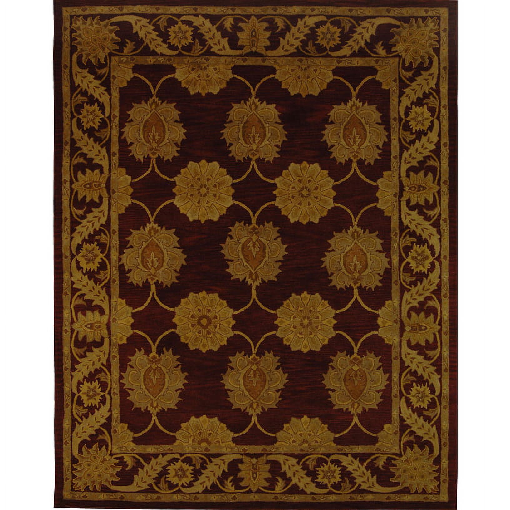 SAFAVIEH Heritage Portmont Traditional Wool Area Rug, Maroon, 8' x 8 ...