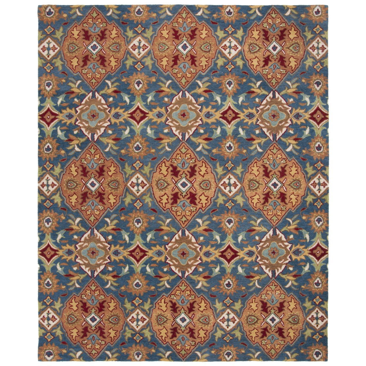 Elegant Heritage Blue Wool 4' x 6' Hand-Tufted Area Rug