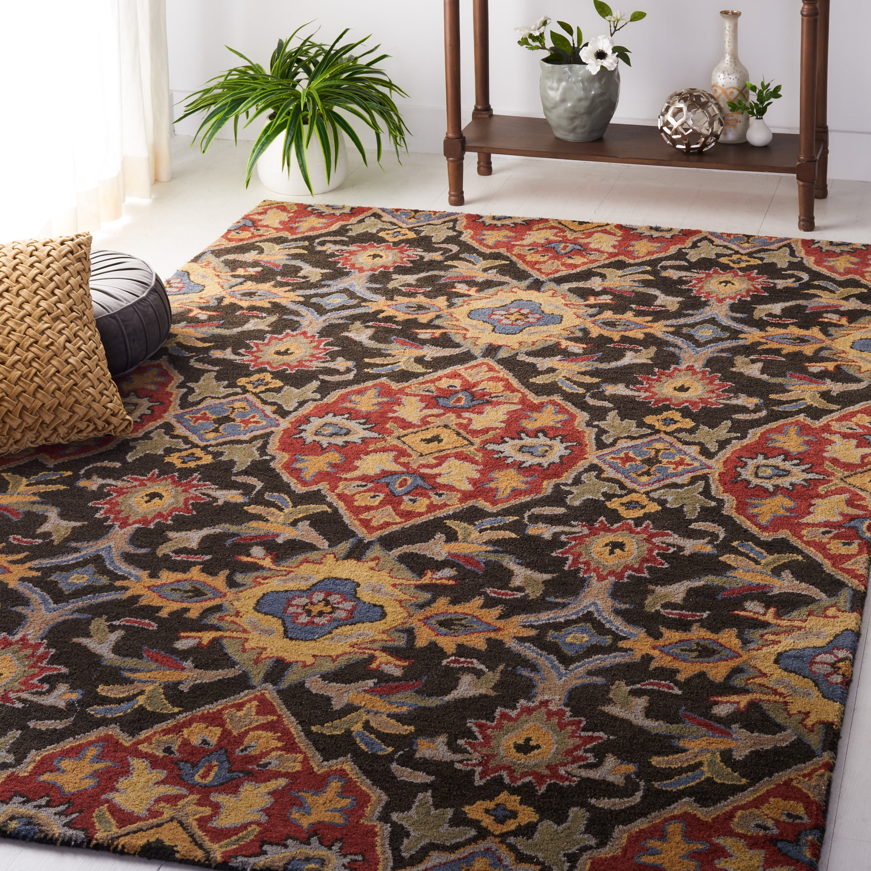 Safavieh Heritage Reanna Oriental Wool Area Rug, Charcoal/Red, 3' x 5'