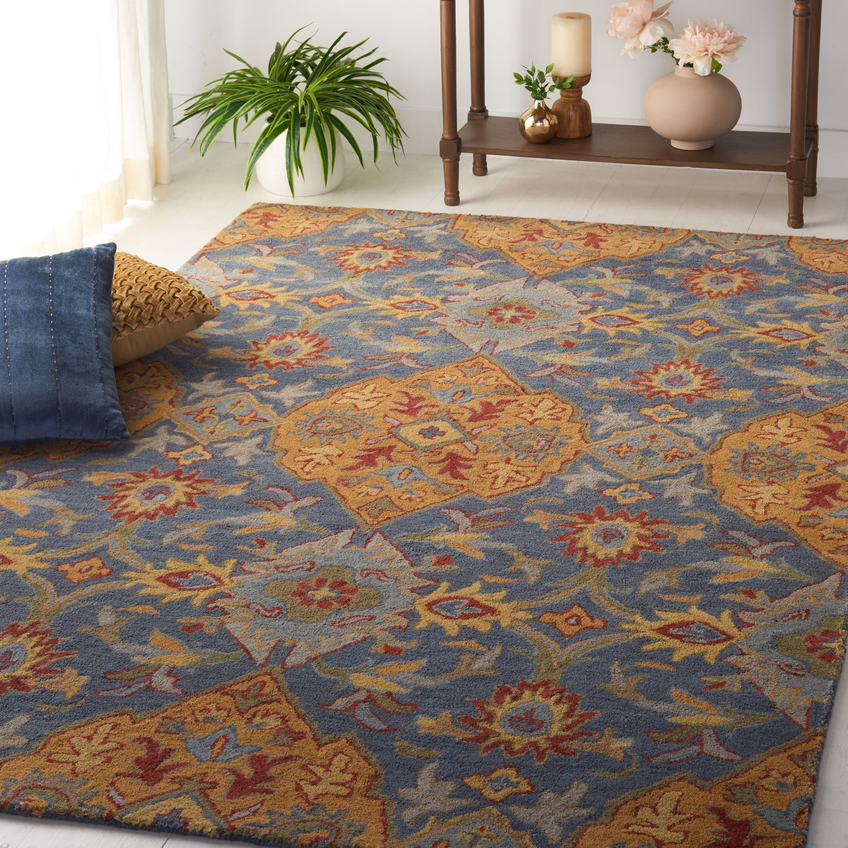 Safavieh Heritage Reanna Oriental Wool Area Rug, Navy/Gold, 4' x 6'
