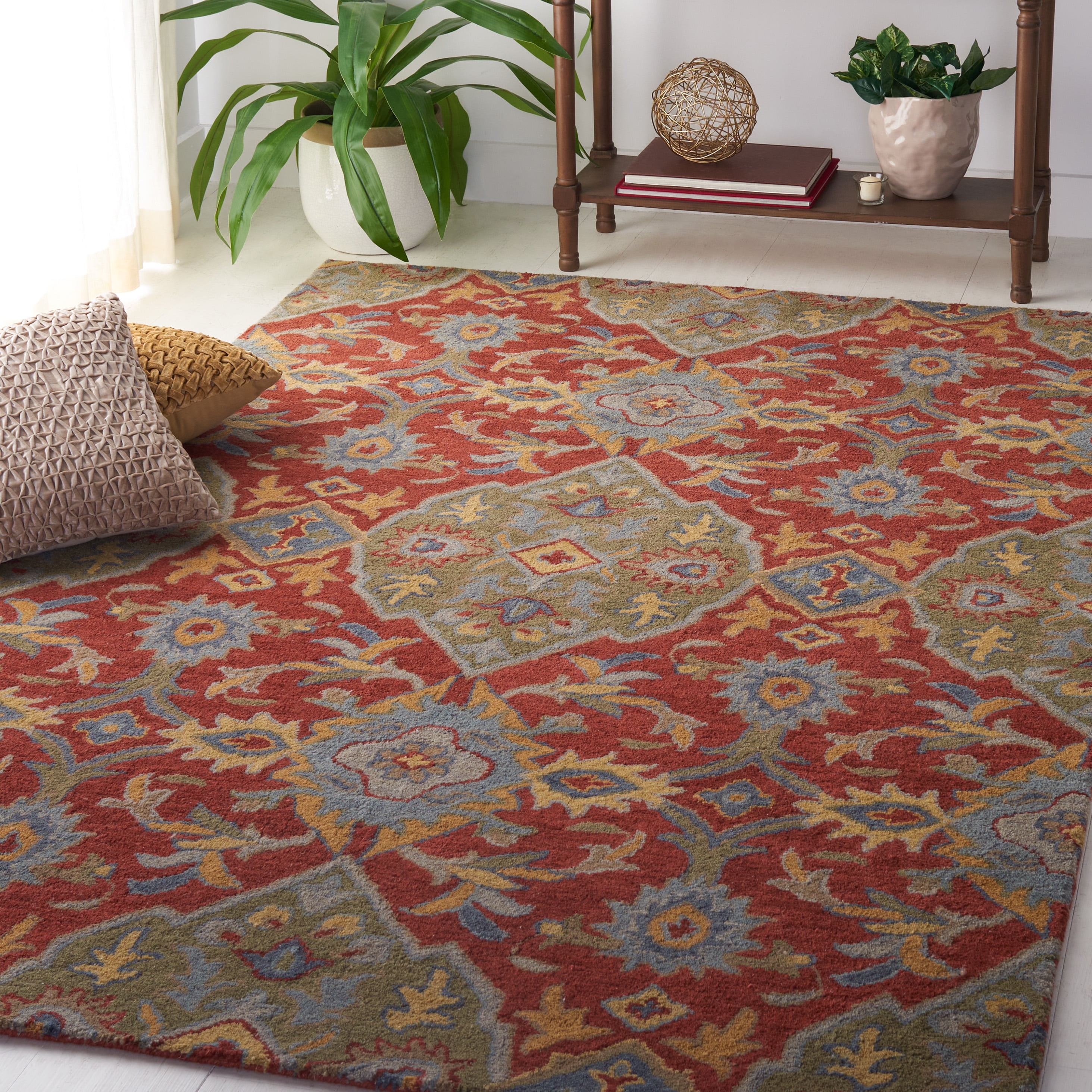 Safavieh Heritage Reanna Oriental Wool Area Rug, Red/Green, 5' x 8'