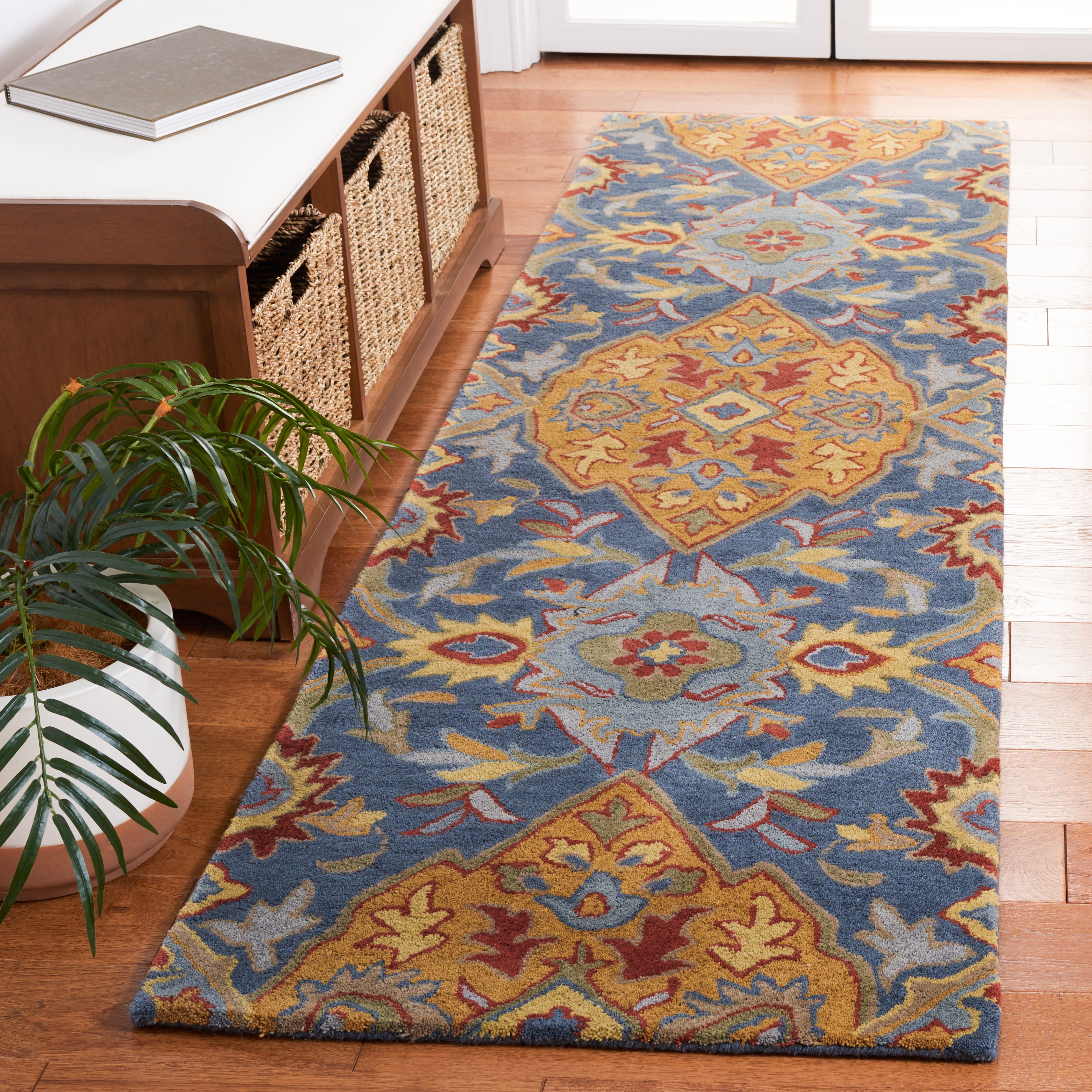 Safavieh Heritage Reanna Oriental Wool Runner Rug, Navy/Gold, 2'3" x 8'