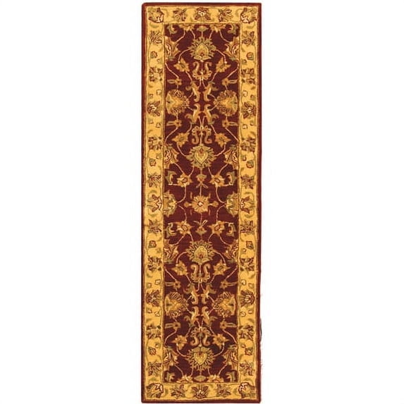 SAFAVIEH Heritage Regis Oriental Wool Runner Rug, Red/Gold, 2'3" x 8'