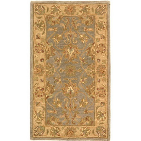 SAFAVIEH Heritage Regis Traditional Wool Area Rug, Blue/Beige, 2'3" x 4'