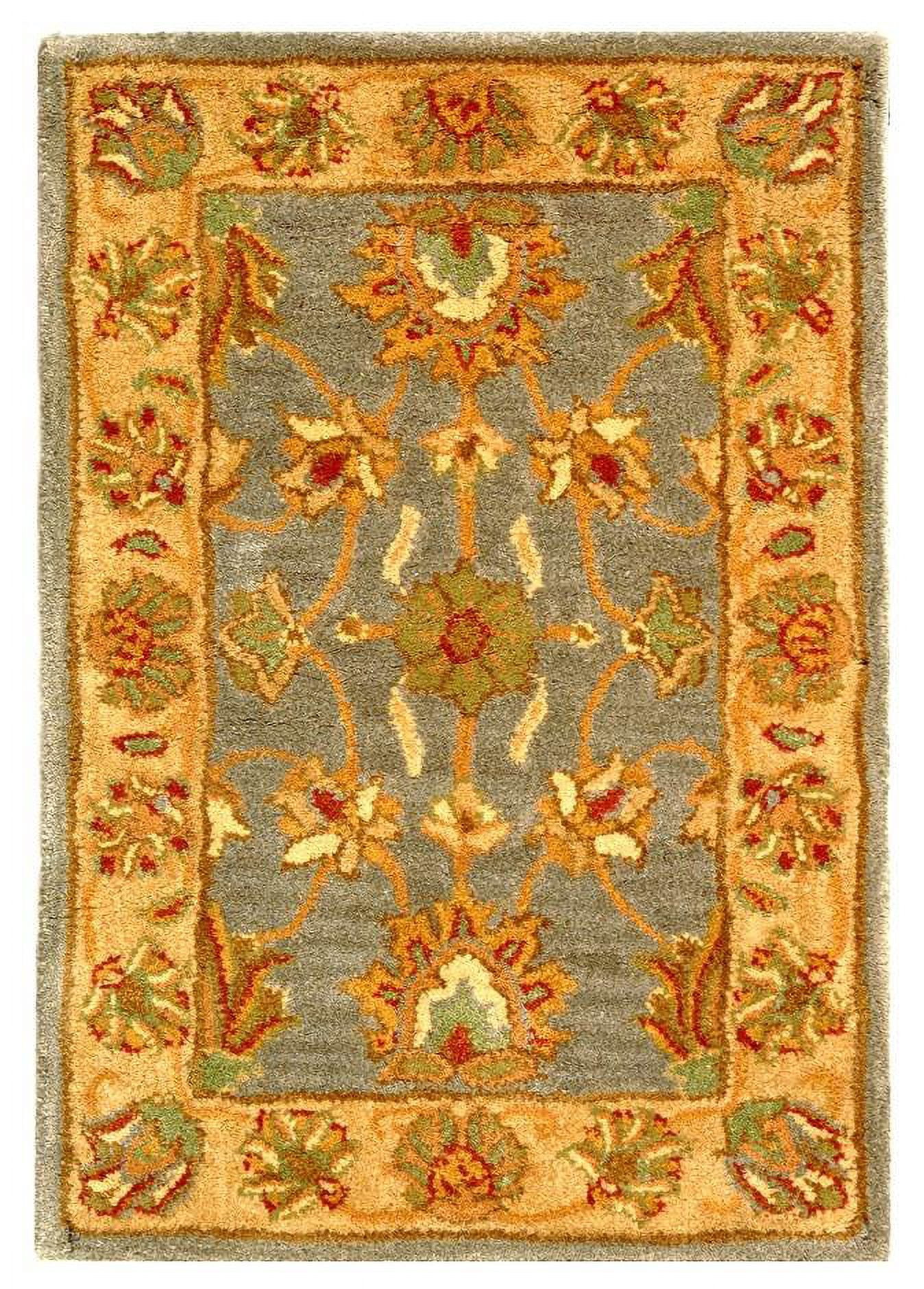 SAFAVIEH Heritage Regis Traditional Wool Area Rug, Blue/Beige, 2' x 3'