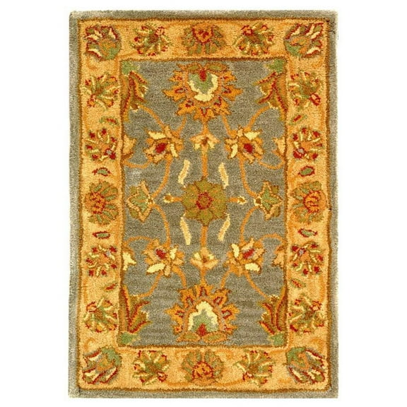 SAFAVIEH Heritage Regis Traditional Wool Area Rug, Blue/Beige, 2' x 3'