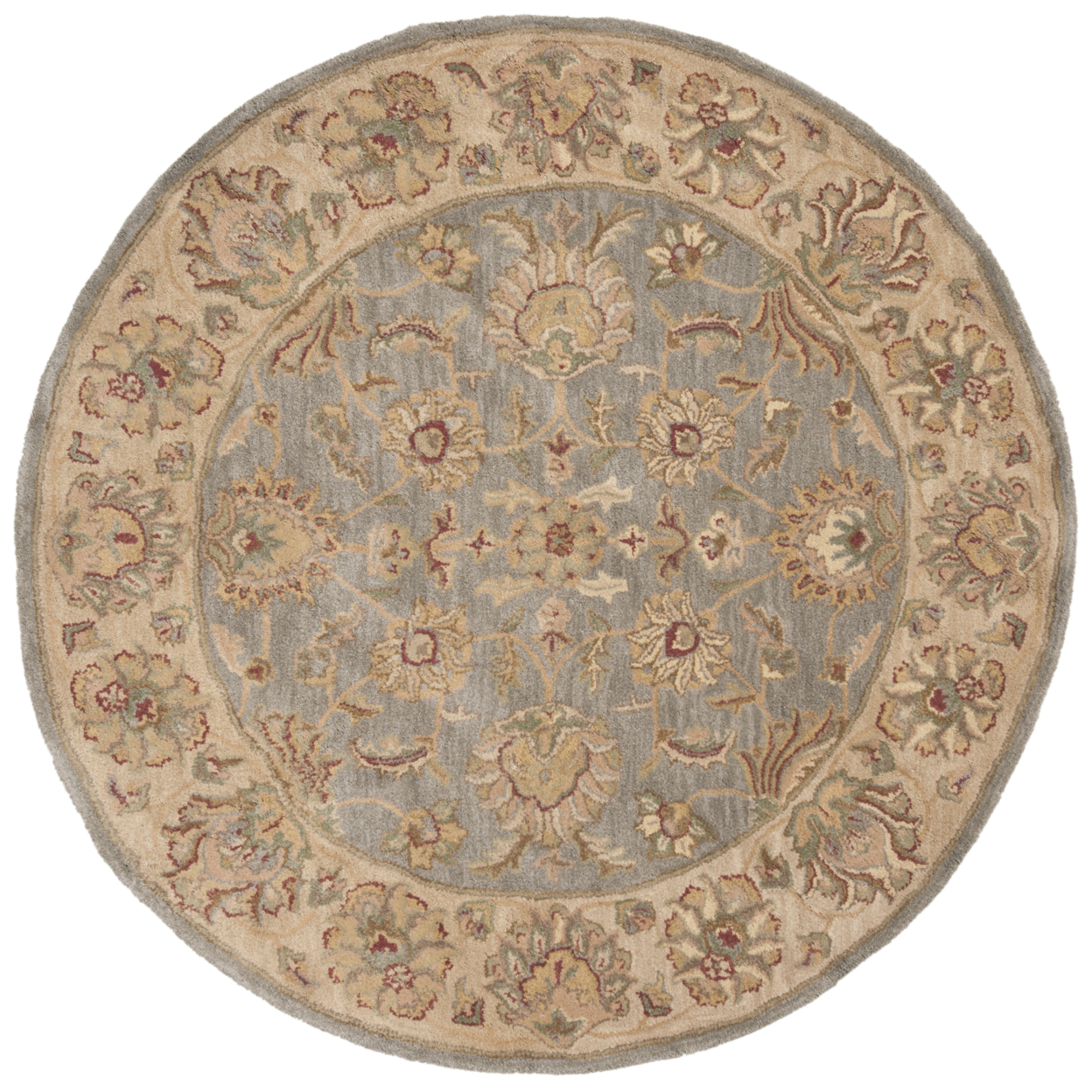 SAFAVIEH Heritage Regis Traditional Wool Area Rug, Blue/Beige, 3'6" x 3'6" Round - image 1 of 4