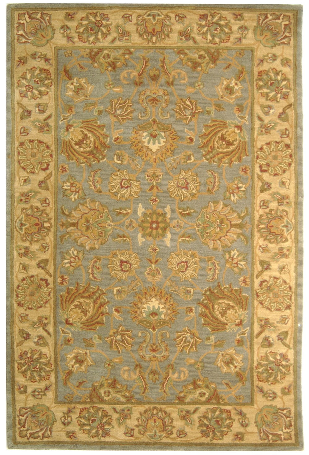 Hand-Tufted Blue and Beige Wool 6' x 9' Area Rug