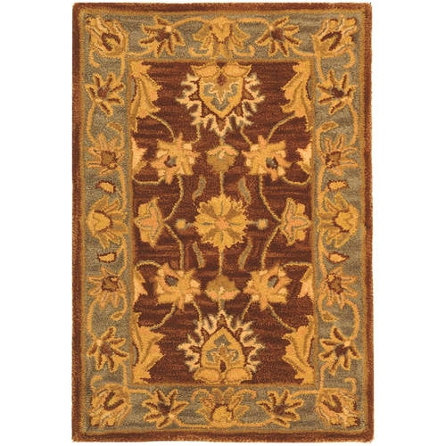 Heritage 2' x 3' Brown and Blue Hand-Tufted Wool Area Rug