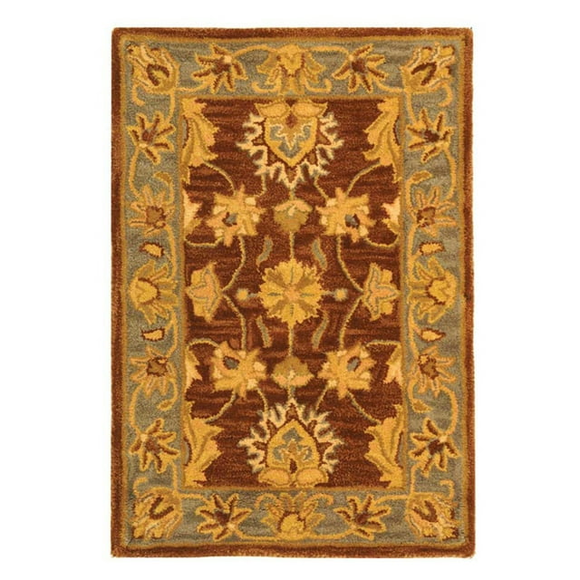 SAFAVIEH Heritage Regis Traditional Wool Area Rug, Brown/Blue, 3' x 5'