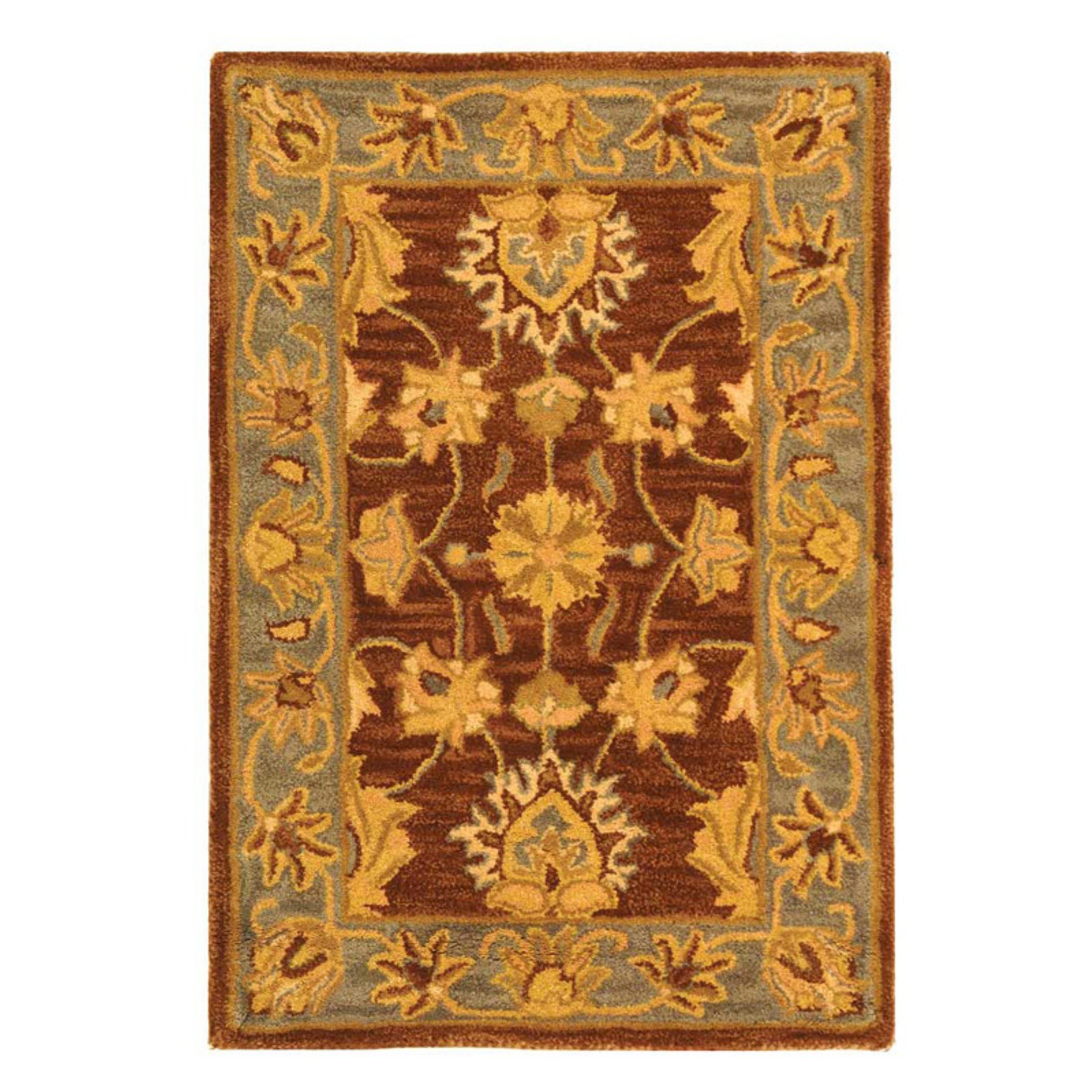 SAFAVIEH Heritage Regis Traditional Wool Area Rug, Brown/Blue, 4'6" x 6'6" Oval - image 1 of 9