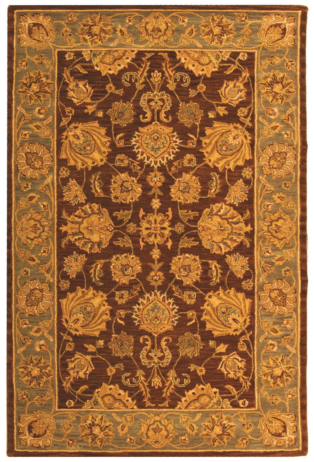 SAFAVIEH Heritage Regis Traditional Wool Area Rug, Brown/Blue, 5' x 8' - image 1 of 4