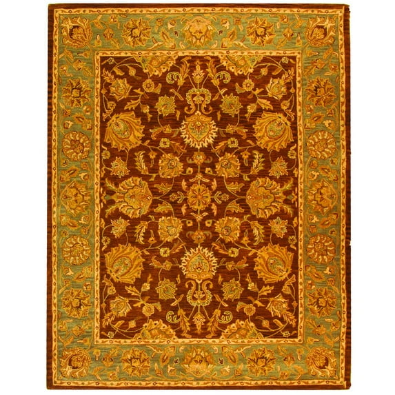 SAFAVIEH Heritage Regis Traditional Wool Area Rug, Brown/Blue, 6' x 9'