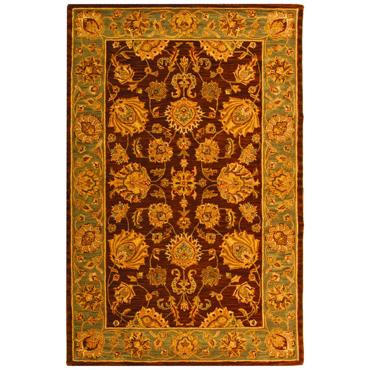 SAFAVIEH Heritage Regis Traditional Wool Area Rug, Brown/Blue, 7'6" x 9'6" Oval - image 1 of 4
