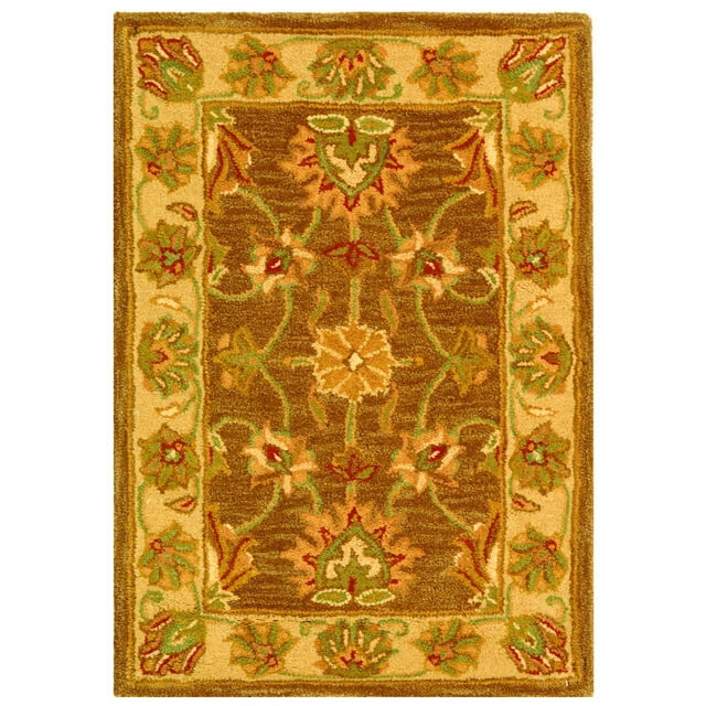 SAFAVIEH Heritage Regis Traditional Wool Area Rug, Brown/Ivory, 2' x 3'