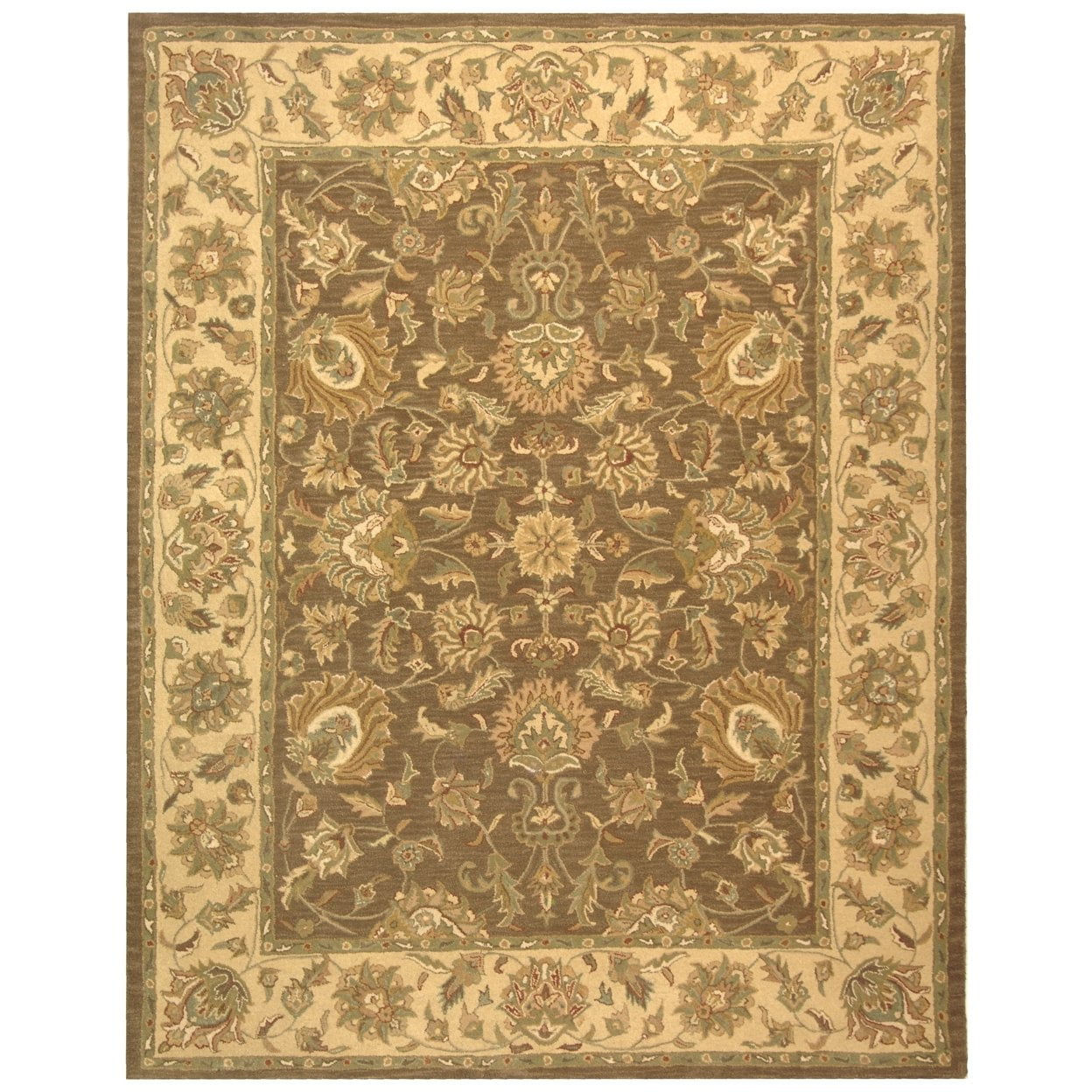 Heritage Brown and Ivory Hand-Tufted Wool Area Rug