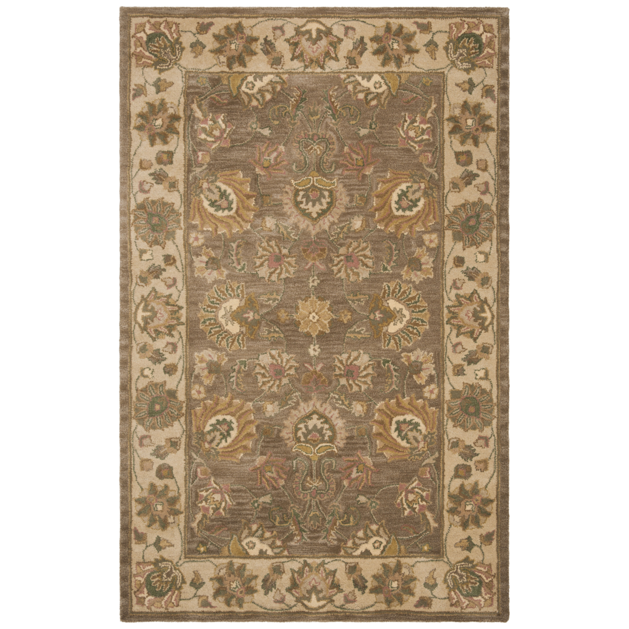 SAFAVIEH Heritage Regis Traditional Wool Area Rug, Brown/Ivory, 4'6" x 6'6" Oval - image 1 of 9