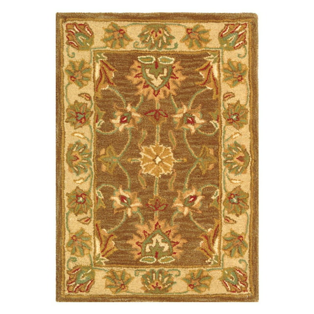 SAFAVIEH Heritage Regis Traditional Wool Area Rug, Brown/Ivory, 9'6" x 13'6"