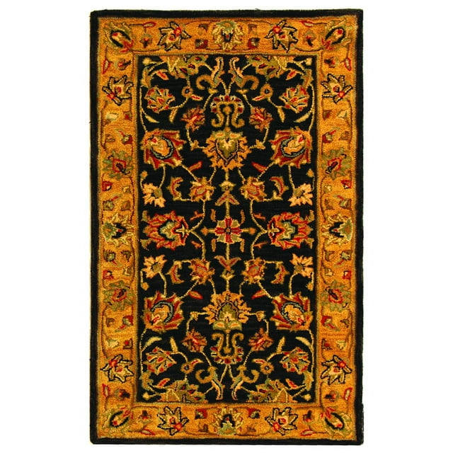 SAFAVIEH Heritage Regis Traditional Wool Area Rug, Charcoal/Gold, 3' x 5'