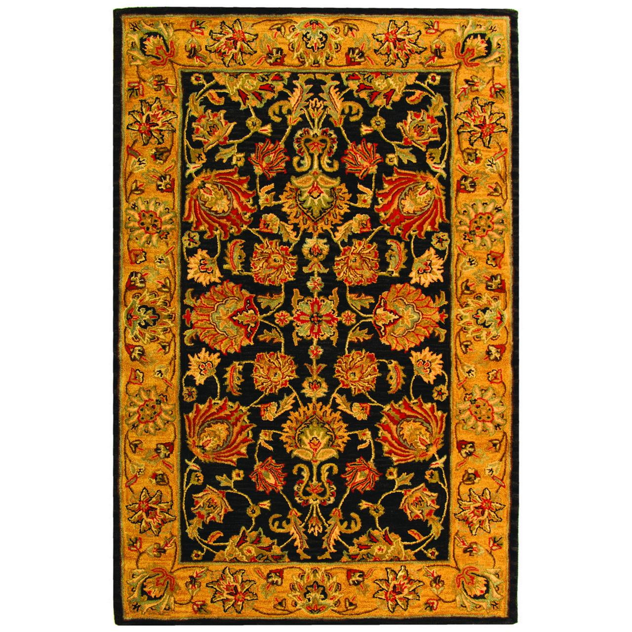 Hand-Tufted Charcoal and Gold Wool 4' x 6' Area Rug