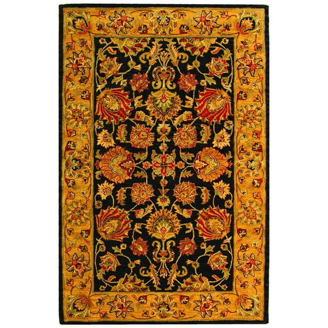 SAFAVIEH Heritage Regis Traditional Wool Area Rug, Charcoal/Gold, 4' x 6'