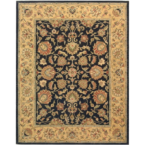 SAFAVIEH Heritage Regis Traditional Wool Area Rug, Charcoal/Gold, 7'6" x 9'6"