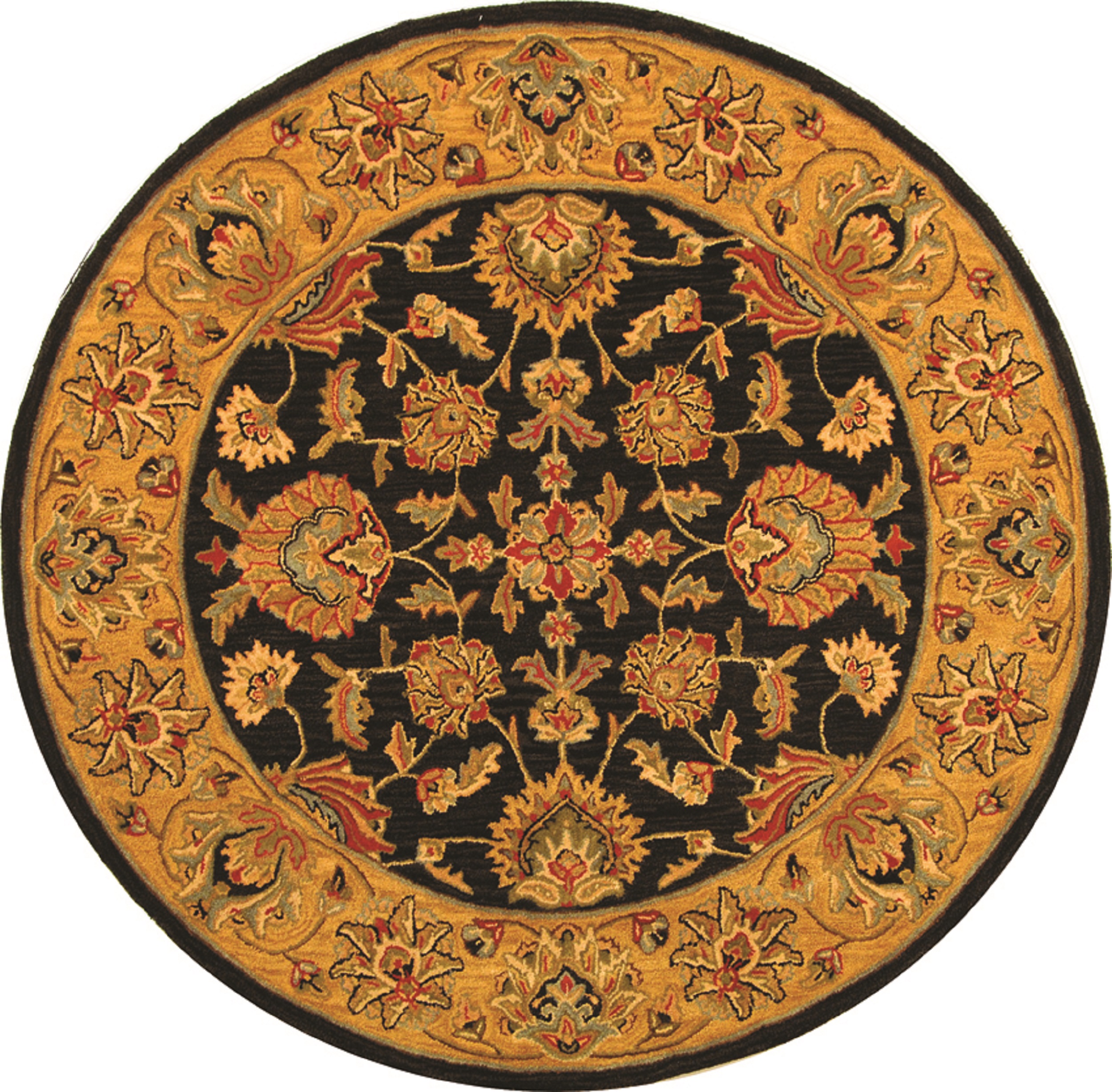 SAFAVIEH Heritage Regis Traditional Wool Area Rug, Charcoal/Gold, 8' x 8' Round - image 1 of 4