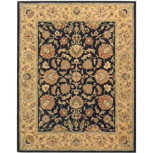 SAFAVIEH Heritage Regis Traditional Wool Area Rug, Charcoal/Gold, 9'6" x 13'6"