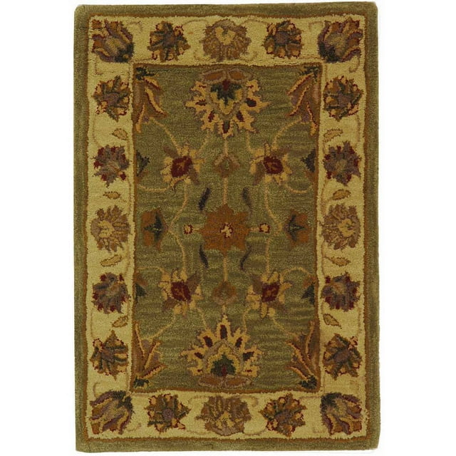 SAFAVIEH Heritage Regis Traditional Wool Area Rug, Green/Gold, 2'3" x 4'